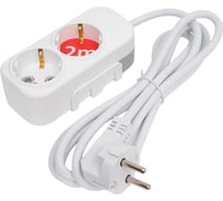 Удлинитель ELBI Myra с заземлением, 2 гнезда, с защитными шторками, 2м, 3x1 527-010202-211