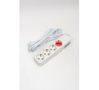 Удлинитель ELBI Myra с заземлением, 4 гнезда, с защитными шторками, с выключателем, 3м, 3x1,5 527-010203-422