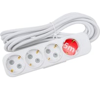 Удлинитель ELBI Myra с заземлением, 4 гнезда, с защитными шторками, 5м, 3x1,5 527-010205-421