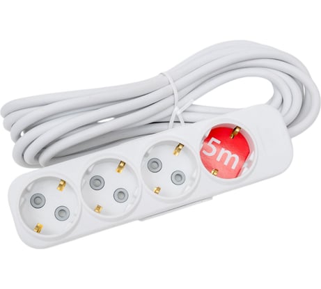 Удлинитель ELBI Myra с заземлением, 4 гнезда, с защитными шторками, 5м, 3x1,5 527-010205-421