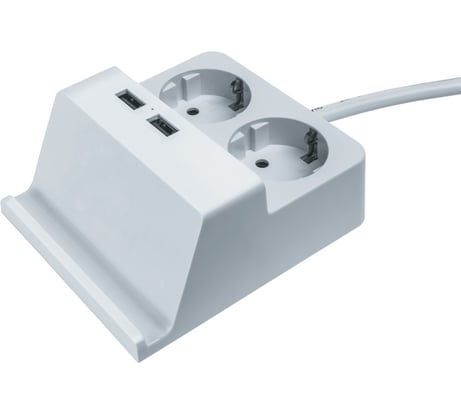 Удлинитель Navigator NPE-USB03-02-150-E-3X1 с заземлением 2 гнезда 1.5м USB2.1A 61457