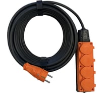 Удлинитель силовой iTOK тип SU серии iCONNECT COLOR с заземлением ПВС 3x1 мм 4 гнезда IP54 ГОСТ цвет оранжевый 10 м i-CONNECT-COLOR-SU-PVS-310-4-54-10-ORANGE