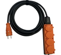 Удлинитель силовой iTOK тип SU серии iCONNECT COLOR с заземлением ПВС 3x2,5 мм 4 гнезда IP54 ГОСТ цвет оранжевый 7 м i-CONNECT-COLOR-SU-PVS-325-4-54-7-ORANGE