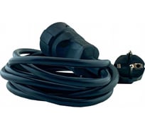 Удлинитель силовой шнур штепсельное гнездо GLANZEN ПВС 3x1,5 3м арт. ES-03-005-black КА-00006844