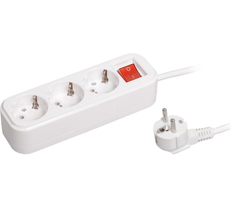 Удлинитель IEK CLASSIC У03В, 3 места, 2Р+РЕ, 1.5 метра, 3х1мм2, 16А/250В WYP11-16-03-02-ZK