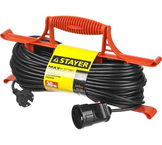 Электрический удлинитель Stayer MAXElectro на рамке, 30 м, 1 гнездо 55018-30
