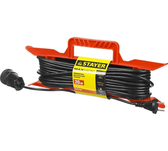 Электрический удлинитель Stayer MAXElectro на рамке, 20 м, 1 гнездо 55018-20