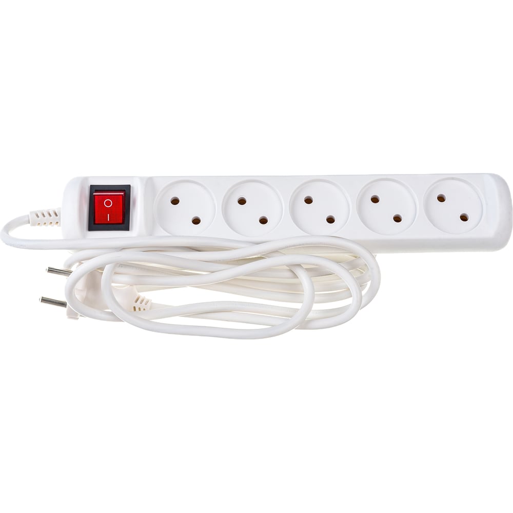 Удлинитель без заземления с выключателем ЭРА U-5s-3m-2x1 электрический ...