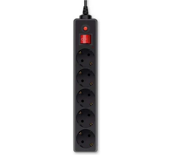 Сетевой фильтр BURO 500SH-1.8-UPS-B 1.8м (5 розеток) черный (коробка) 992305