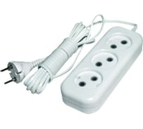 Удлинитель сетевой РемоКолор 3 розетки ШВВП 2x0,75мм², 6А, без заземления, 3м, 89-0-033