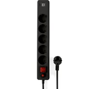 Сетевой фильтр Гарнизон 5р, 10А, 2xUSB, 1.8м, ур.защиты 4, черный, пакет, ECL-5-U2-B-1.8