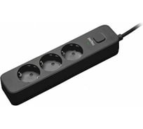 Сетевой фильтр PERFEO POWER STREAM, 2500W, 1,5м, 3 розетки, черный. 30016428