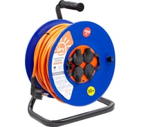 Удлинитель силовой на катушке Very 4 розетки, IP44, ПВС 3x2,5мм², 16А, 3,7кВт, с/з, термозащита, 50м 89-0-167