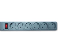 Сетевой фильтр Centek 6 розеток, 1,8 м, макс до 2200 Вт CT-8901-6-1,8 Gray