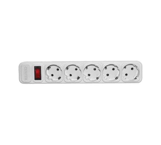 Сетевой фильтр Centek 5 розеток, 4,5 м, макс до 2200 Вт CT-8900-5-4,5 White