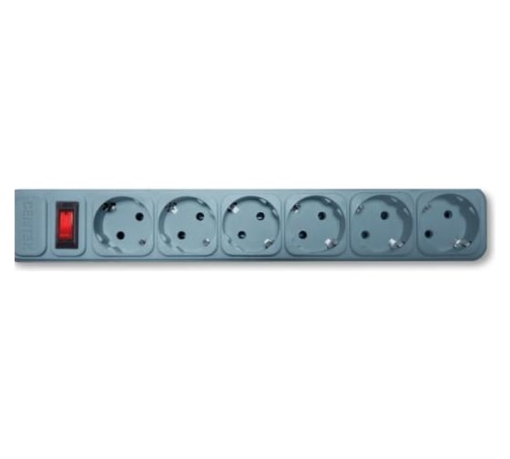 Сетевой фильтр Centek 6 розеток, 3 м, макс до 2200 Вт CT-8901-6-3,0 Gray