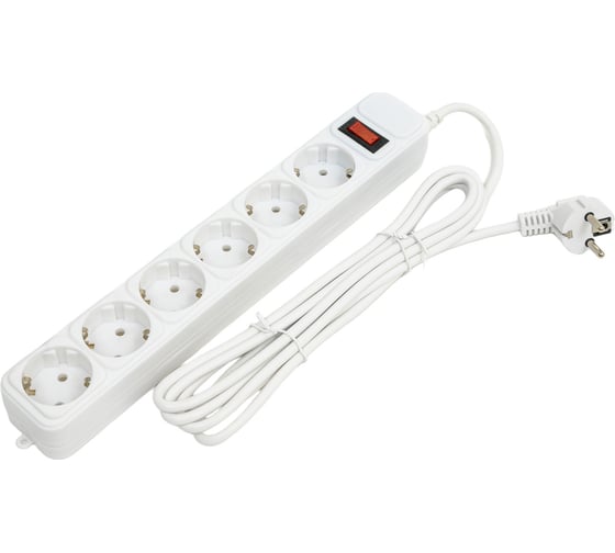 Сетевой фильтр Centek СТ-8901-6-3,0 White 6 розеток, 3 м, макс до 2200 Вт CT-8901-6-3,0 White