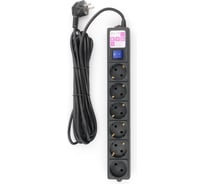 Фильтр-удлинитель Power Cube 5,0 м 6 розеток (черный) 16А/3,5кВт (3x1,5), SPG6-B2