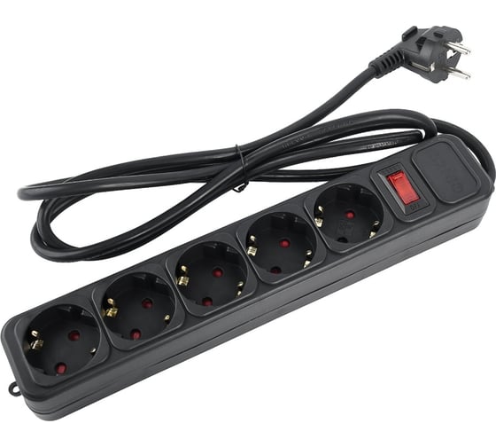 Сетевой фильтр Perfeo "REAL POWER", 1,8м, 5 розеток, черный. 30022736