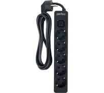 Сетевой фильтр Perfeo "REAL STREAM, 3,0м, 5 розеток, черный. 30022732