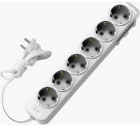 Удлинитель ELBI Myra с заземлением, 6 входов, с защитными шторками, 1м, 3x1,5 527-010201-621