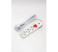 Удлинитель ELBI Myra с заземлением, 4 входа, с защитными шторками, USB, 5м, 3x1,5 527-040205-421