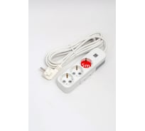 Удлинитель ELBI Myra с заземлением, 3 входа, с защитными шторками, USB, 5м, 3x1,5 527-040205-321