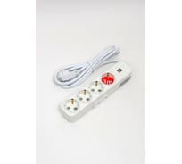 Удлинитель ELBI Myra с заземлением, 4 входа, с защитными шторками, USB, 3м, 3x1 527-040203-411