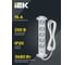 Многорозеточный блок IEK ''COMFORT'' 5 x 2К+З с кабелем длиной 1,5 м 694631 8