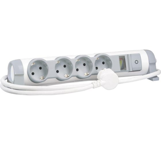 Многорозеточный блок Legrand''Комфорт и безопасность'' 4 x 2К+З с кабелем длиной 3 м 694643