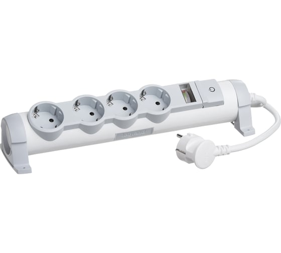 Многорозеточный блок Legrand''Комфорт и безопасность'' 4 x 2К+З с кабелем длиной 3 м 694643