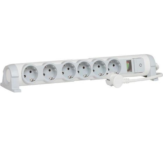 Многорозеточный блок Legrand''Комфорт и безопасность'' 6x2К+З с кабелем длиной 1,5 м 694646 1