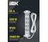 Многорозеточный блок IEK ''COMFORT'' 5 x 2К+З с кабелем длиной 3 м 694632 7