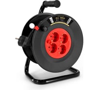 Удлинитель на катушке ExeGate industrial ECS-10-3-25 4 евророзетки с заземлением, IP20, 25м, защита от детей, защита от перегрузки, 3x1,0мм2, 10А/2.3кВт 295740