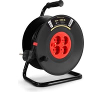 Удлинитель на катушке ExeGate industrial ECS-10-3-50 4 евророзетки с заземлением, IP20, 50м, защита от детей, защита от перегрузки, 3x1,0мм2, 10А/2.3кВт 295741