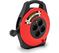 Удлинитель на катушке ExeGate Master ECS-10-3-10 4 евророзетки с заземлением, IP20, 10м, защита от детей, защита от перегрузки, 3x0,75мм2, 10А/2.3кВт 295742