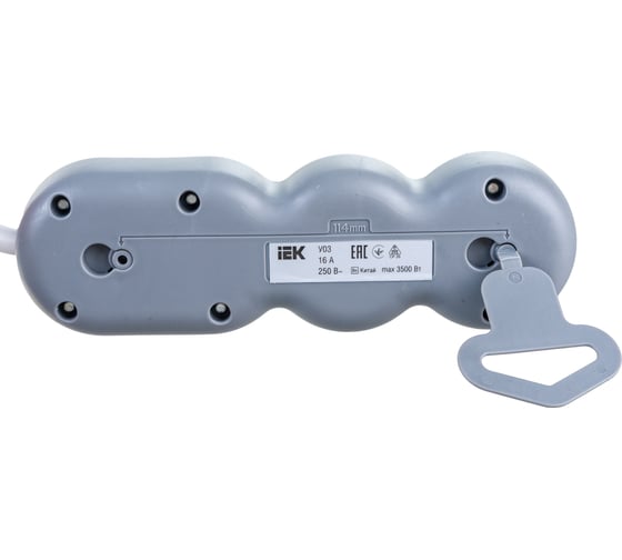 Удлинитель IEK У03 3 места 2P+PE/5м 3х1,5мм2 16А/250В UNO WYP53-16-03-05-Z