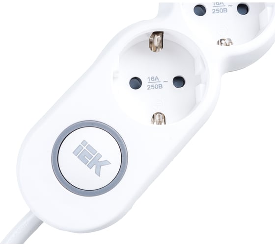Удлинитель IEK, У03В 3 места 2P+PE/5м 3х1,5мм2 16А/250В UNO WYP53-16-03-05-ZK
