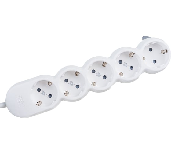 Удлинитель IEK, У05 5 мест 2P+PE/3м 3х1,5мм2 16А/250В UNO WYP53-16-05-03-Z