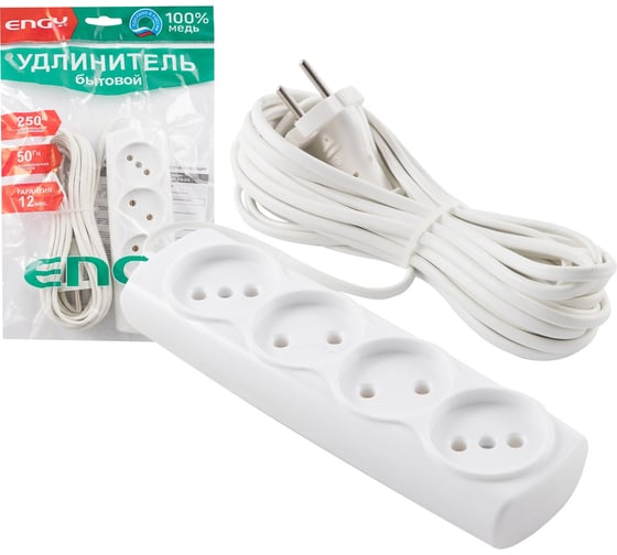 Удлинитель Engy Эконом 7м/4 розетки ШВВП 2х0.75 186718