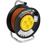 Удлинитель на катушке Engy Премиум 50м/4 розетки без заземления ПВС 2х0.75 186726