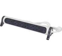 Удлинитель Legrand с заземлением 6 розеток с кабелем 1,5 м, с кнопкой включения и поворотным основанием, цвет: белочерный 694533