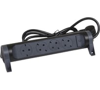 Удлинитель Legrand с заземлением 4 розетки с кабелем 1,5 м, с кнопкой включения и поворотным основанием, цвет: черный 694530