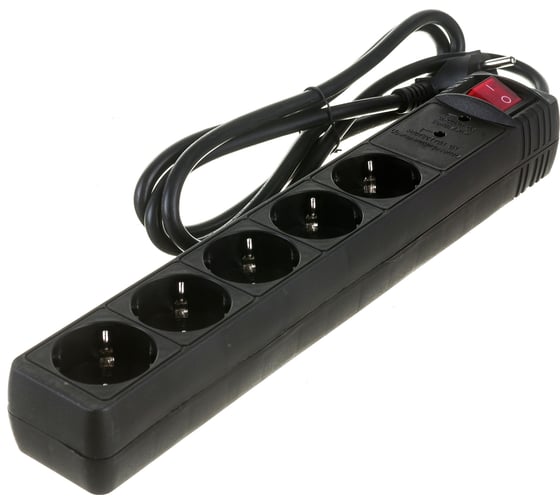 Сетевой фильтр Energenie 1.5м 16А черный SPG5-C-5