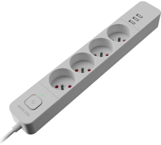 Удлинитель с сетевым фильтром DEFENDER SFS 133 1.5 м, белый, 4 розетки, USB 99461