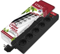 Сетевой фильтр Союз ПВС 3*0,75, 5м, черный, премиум упаковка 1337К