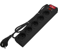 Сетевой фильтр СОЮЗ ПВС 3*0,75, 1,8м, черный, премиум упаковка 1342.