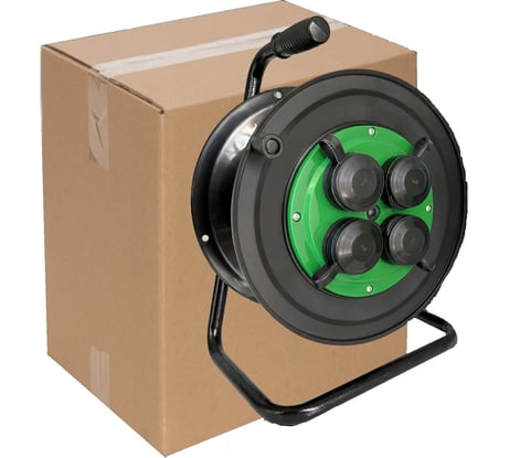 Удлинитель на катушке SVET морозостойкий хозяйственный с крышками УХз-10-4-40-К КГ 3х1,0, 10А, 2500Вт, IP44 3114-10021