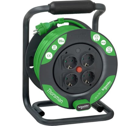 Катушечный удлинитель Systeme Electric Thorsman 4 розетки 20м 3х1.5 IP20 IMT33140