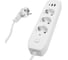 Удлинитель STEKKER 3-местный c/з 3x1 мм2, 1,8 м, 250В, 10А, 2USB+1Type-C 2,4А, серия Home, белый HM08-33-02, 49970 1